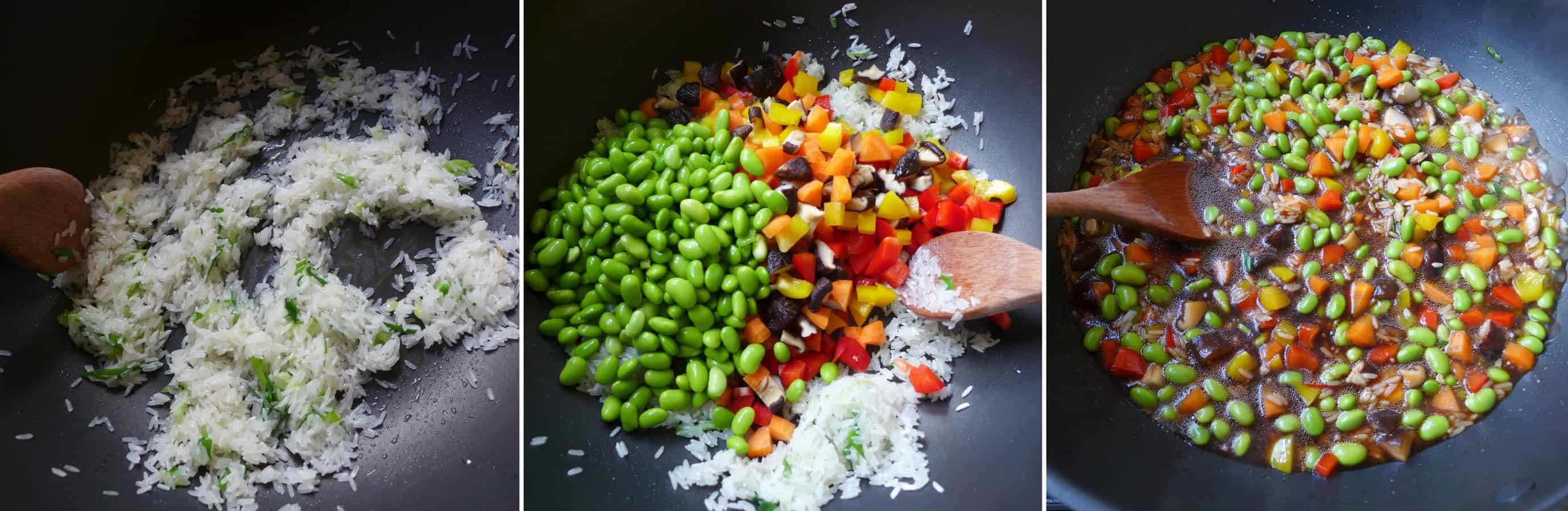 Fry rice with vegetables