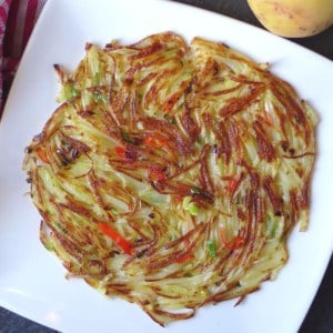 Chinese potato pancake seasoned with spices