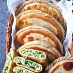 Chinese chive pockets in a basket