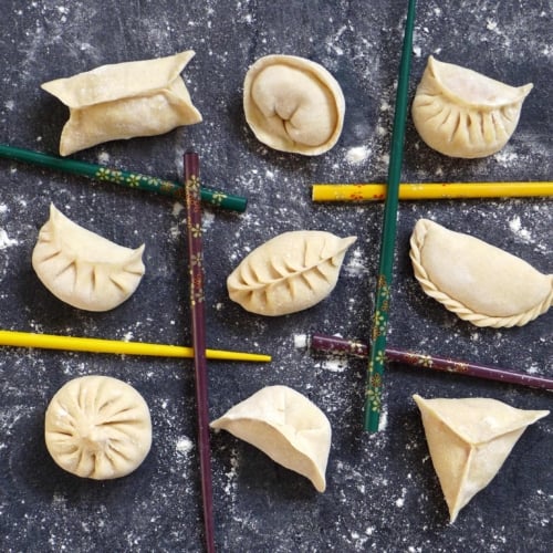 dumplings folded in 9 patterns