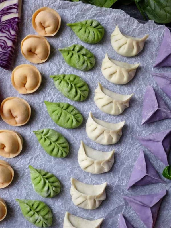 Dumplings in four different colours