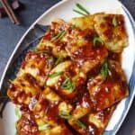 pan fried tofu with chinese garlic sauce