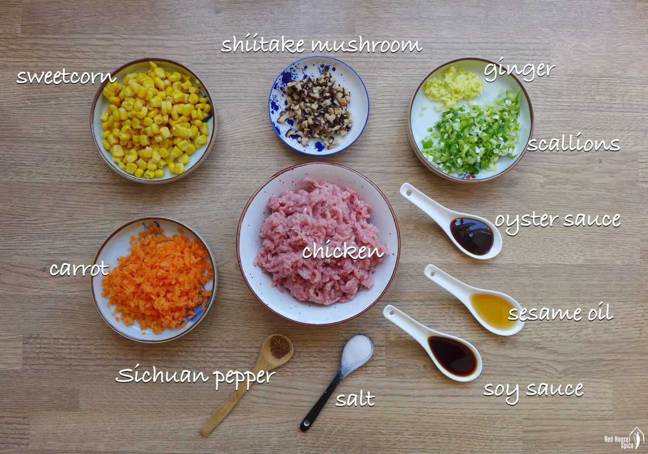 Ingredients needed for making chicken dumplings
