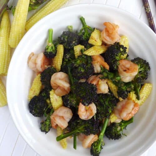 stir-fried shrimp with broccoli