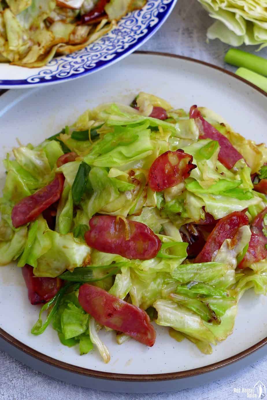 Stir-fried cabbage with Chinese sausage