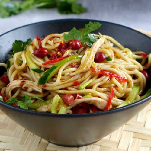 a bowl of Sichuan style cold noodles