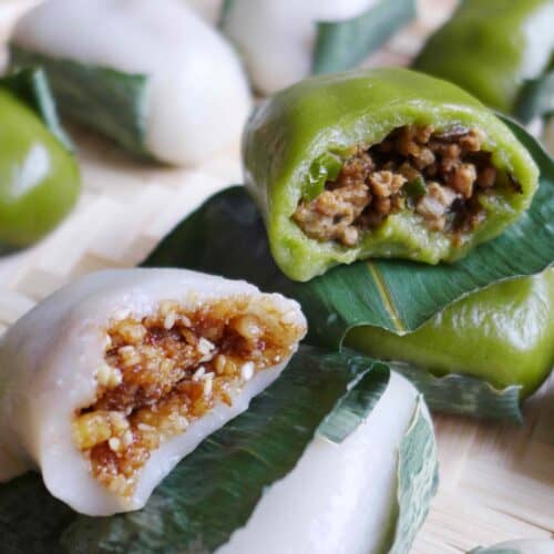 Two sticky rice cakes