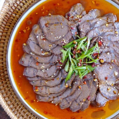 sliced beef shank in chilli oil