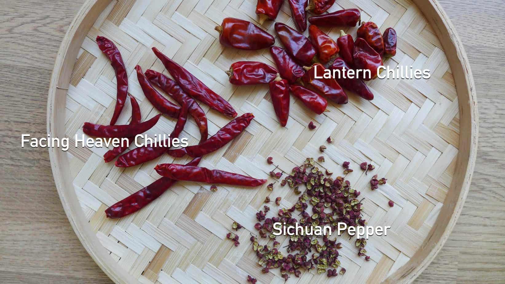 dried chillies & Sichuan pepper