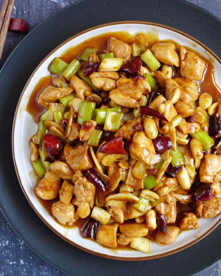 A plate of Kung Pao Chicken