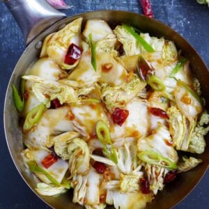 stir-fried napa cabbage with hot and sour seasoning