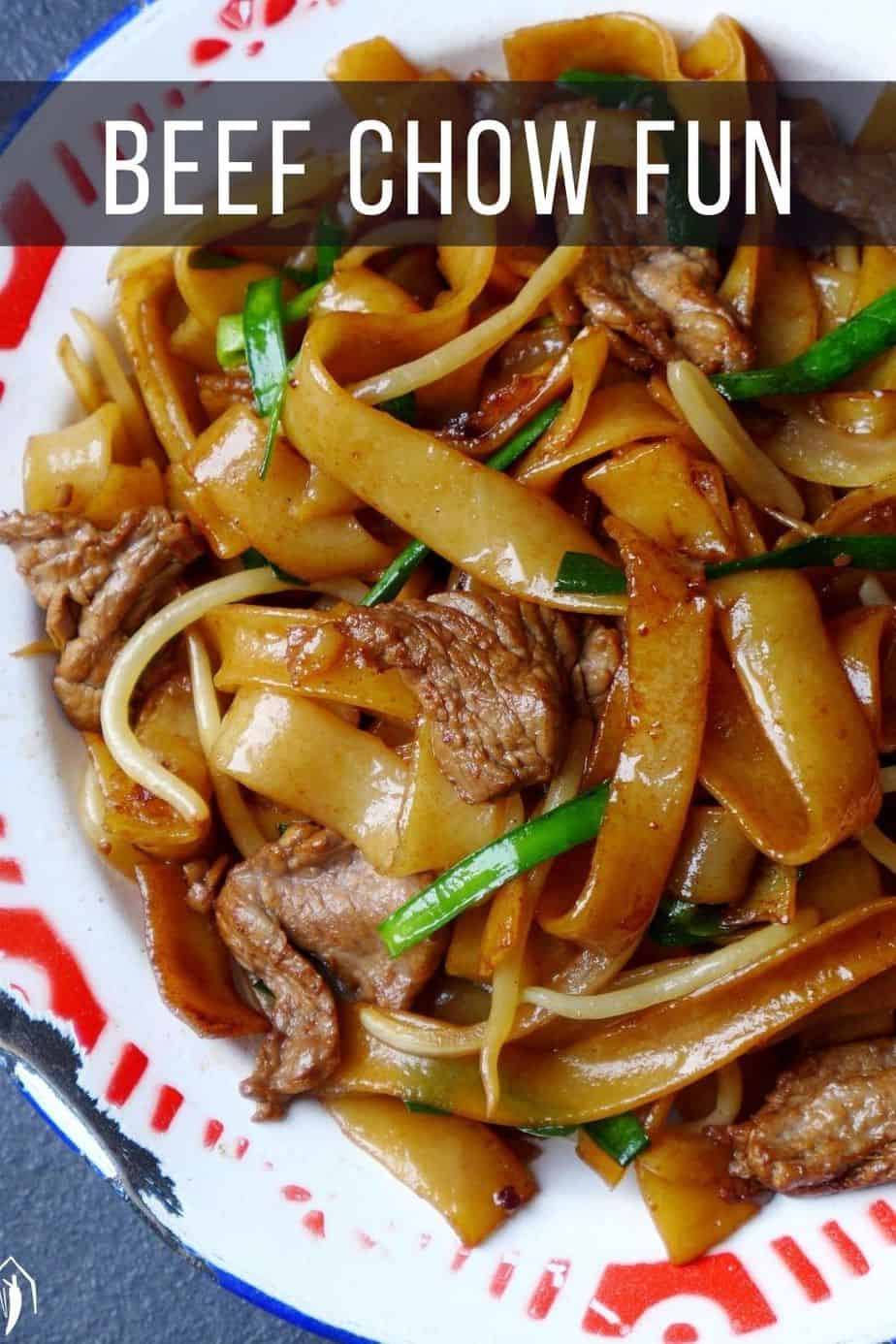flat rice noodles fried with beef