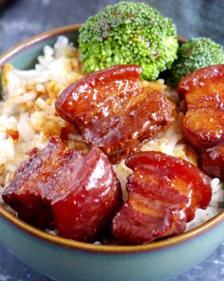 chinese braised pork belly over rice