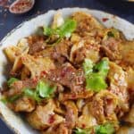 Hand-torn noodles with spicy cumin lamb