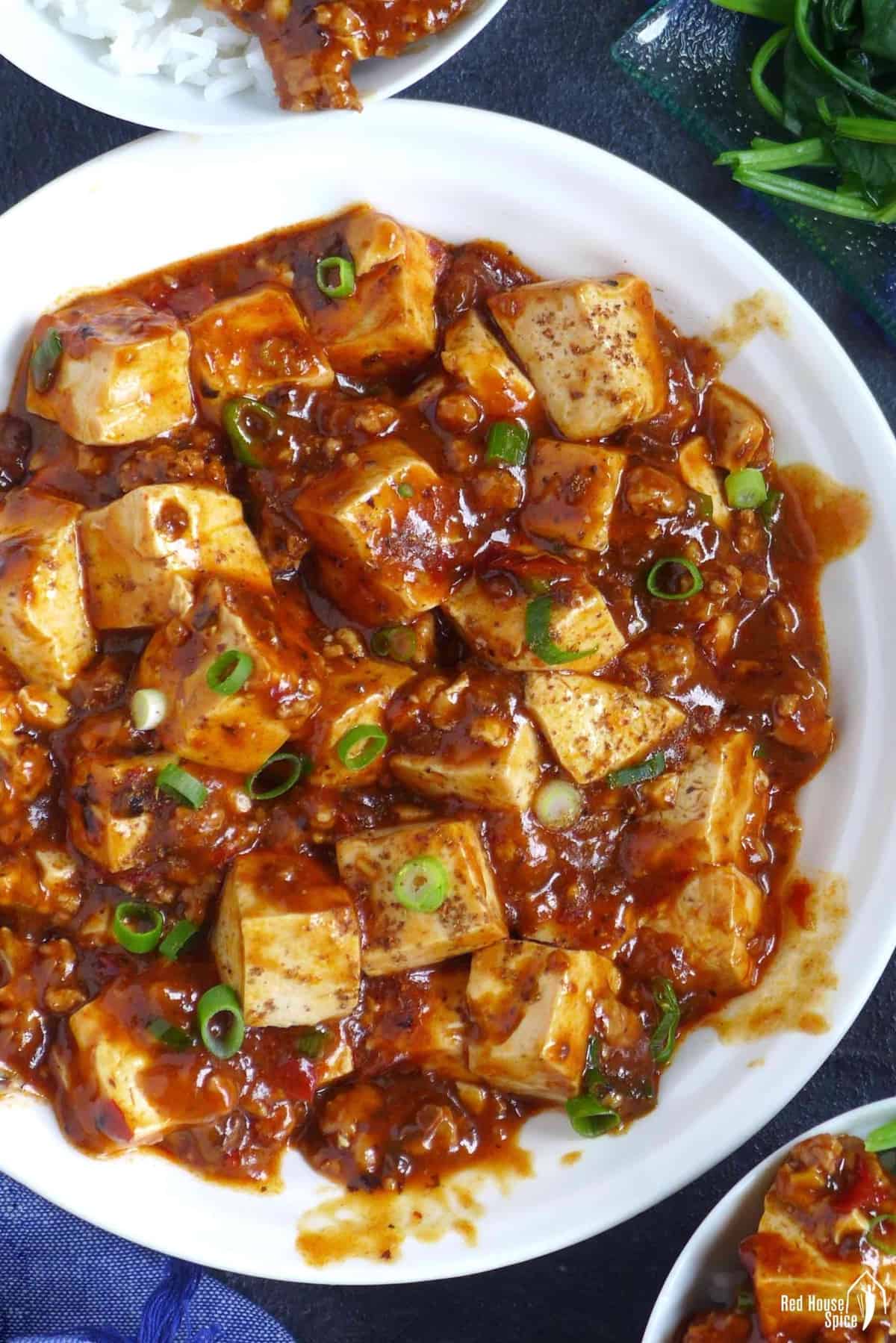 A plate of Mapo tofu
