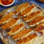 pan-fried potstickers with golden crust
