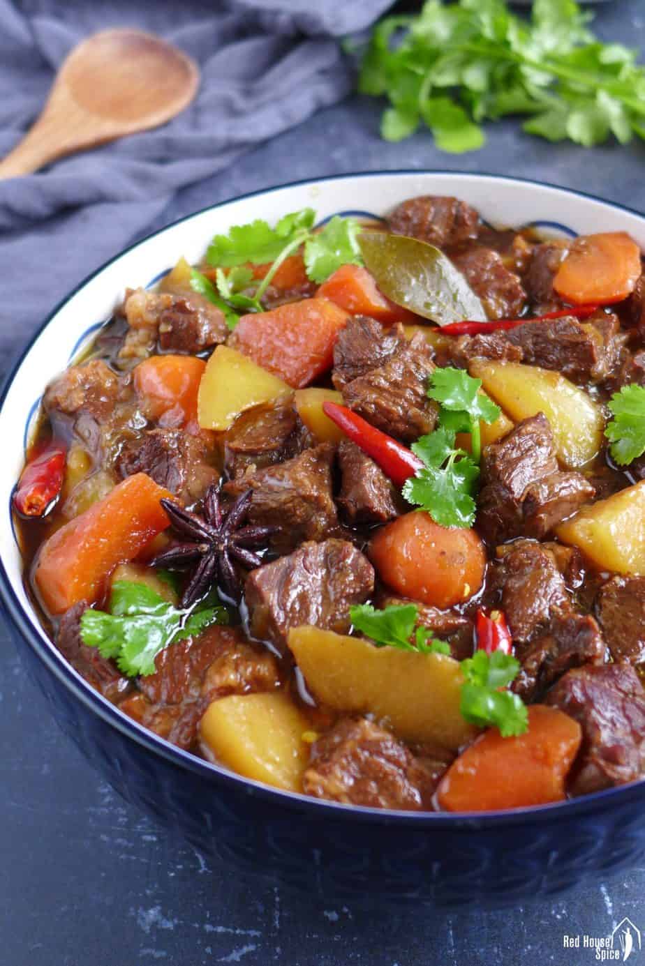 Chinese beef stew with potatoes and carrot