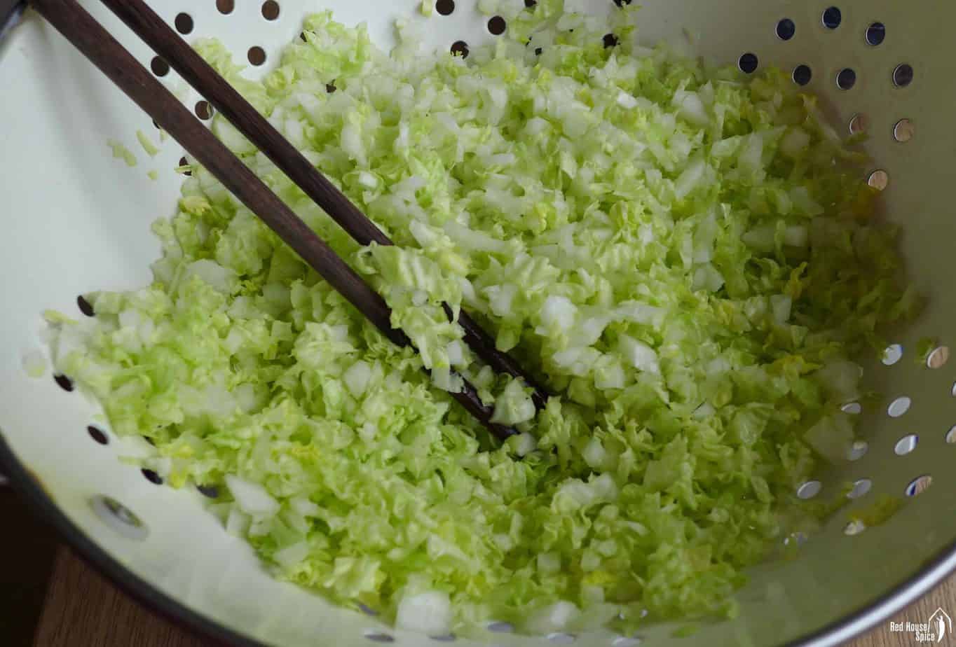 Finely chopped napa cabbage