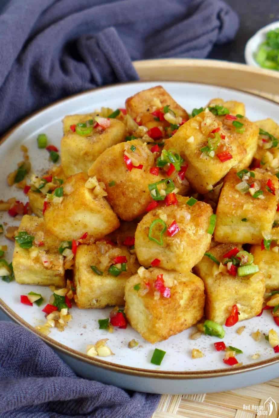 Salt and Pepper Tofu (Jiao Yan Dou Fu, 椒盐豆腐) - Red House Spice