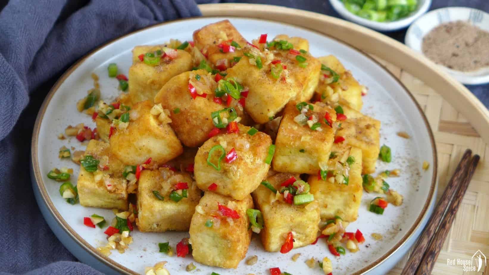 Salt and Pepper Tofu (Jiao Yan Dou Fu, 椒盐豆腐) - Red House Spice