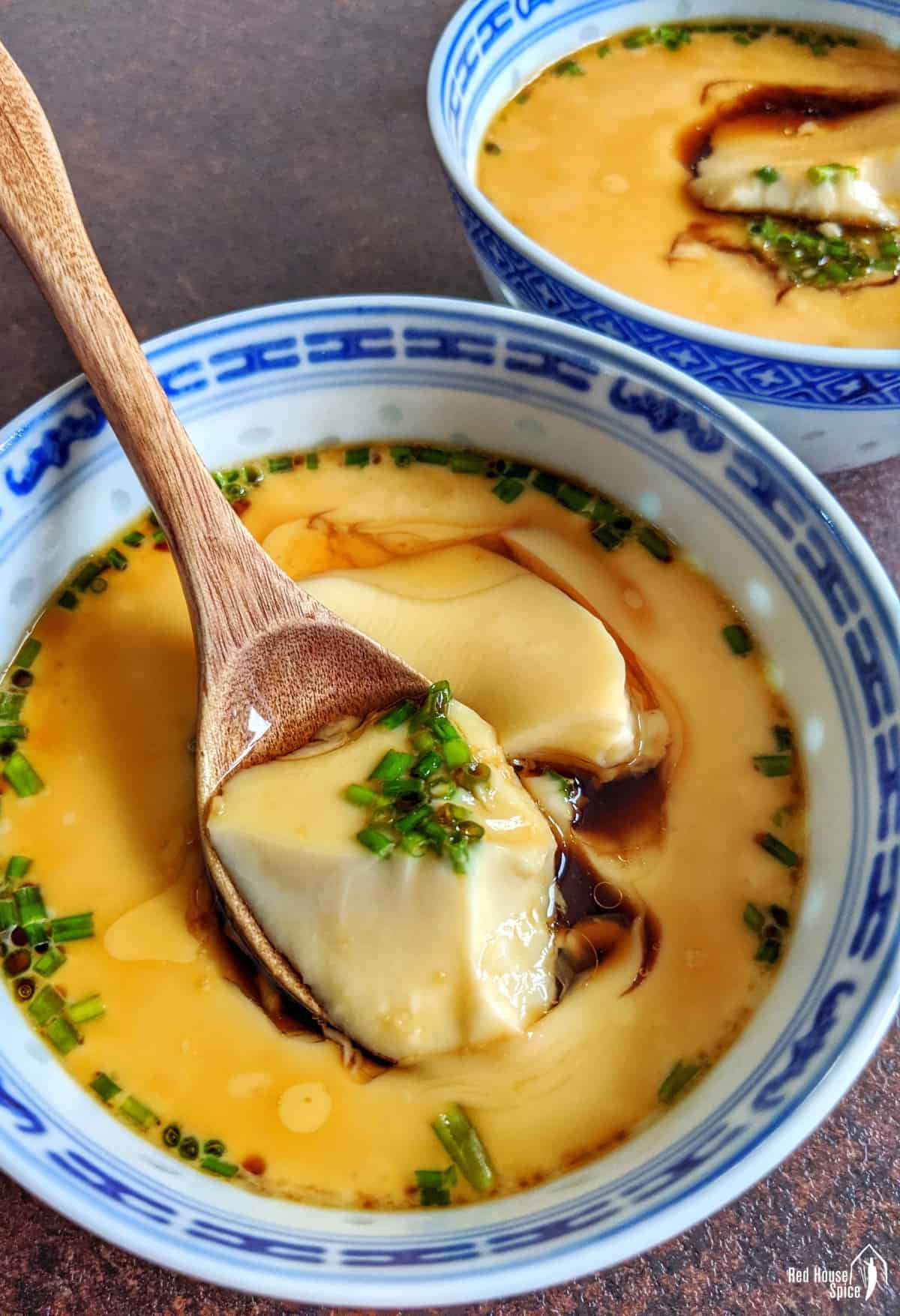steamed egg seasoned with soy sauce