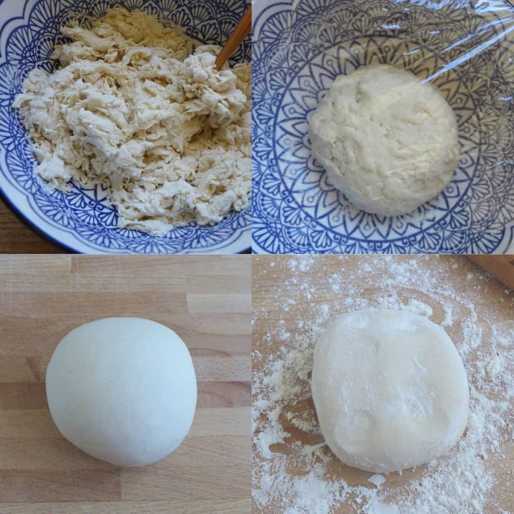Four steps of making a smooth dough