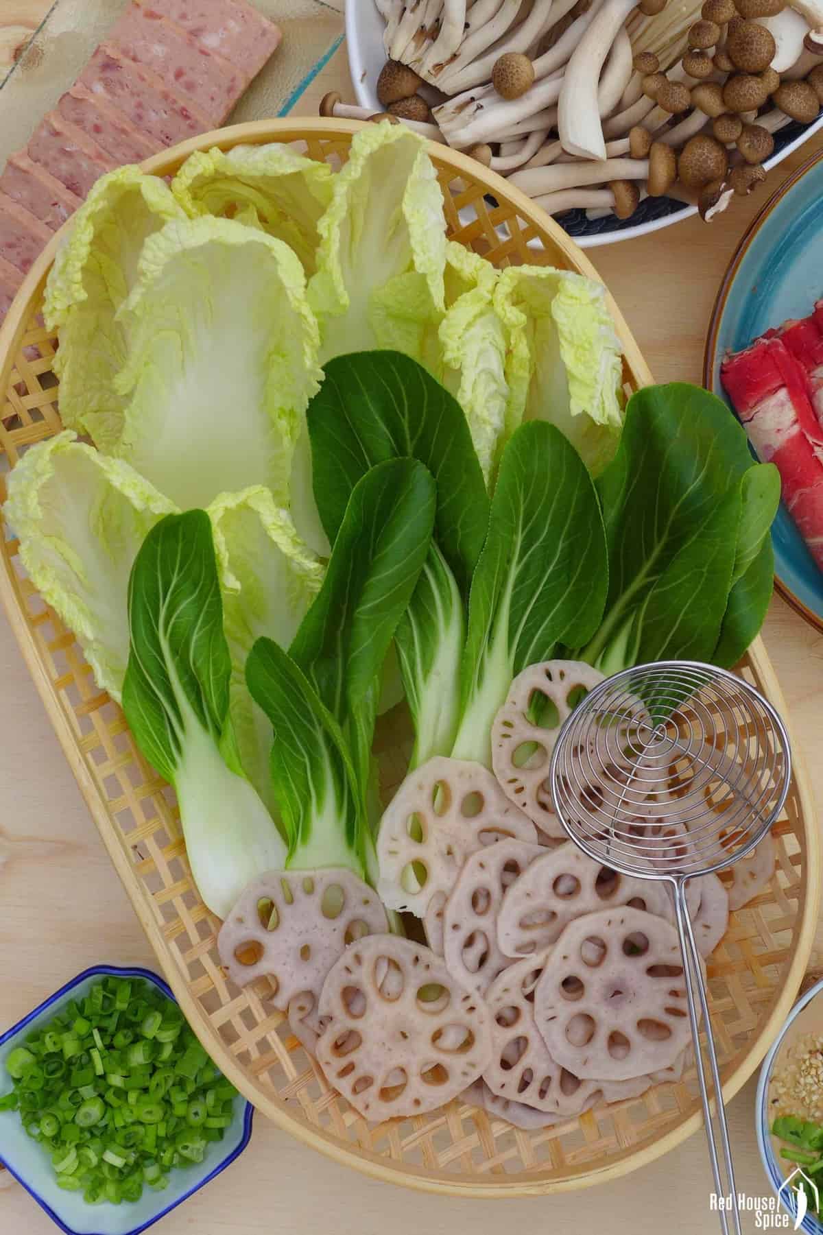 napa cabbage, Bok Choy and lotus root
