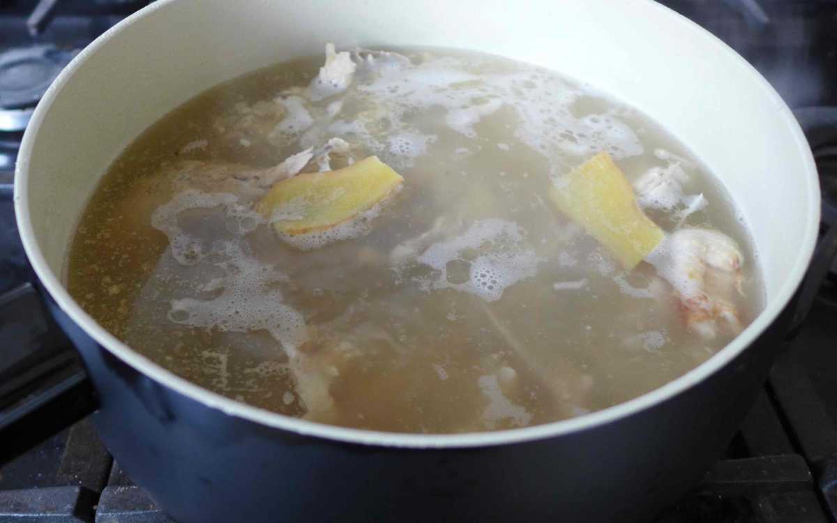 making stock with turkey carcass