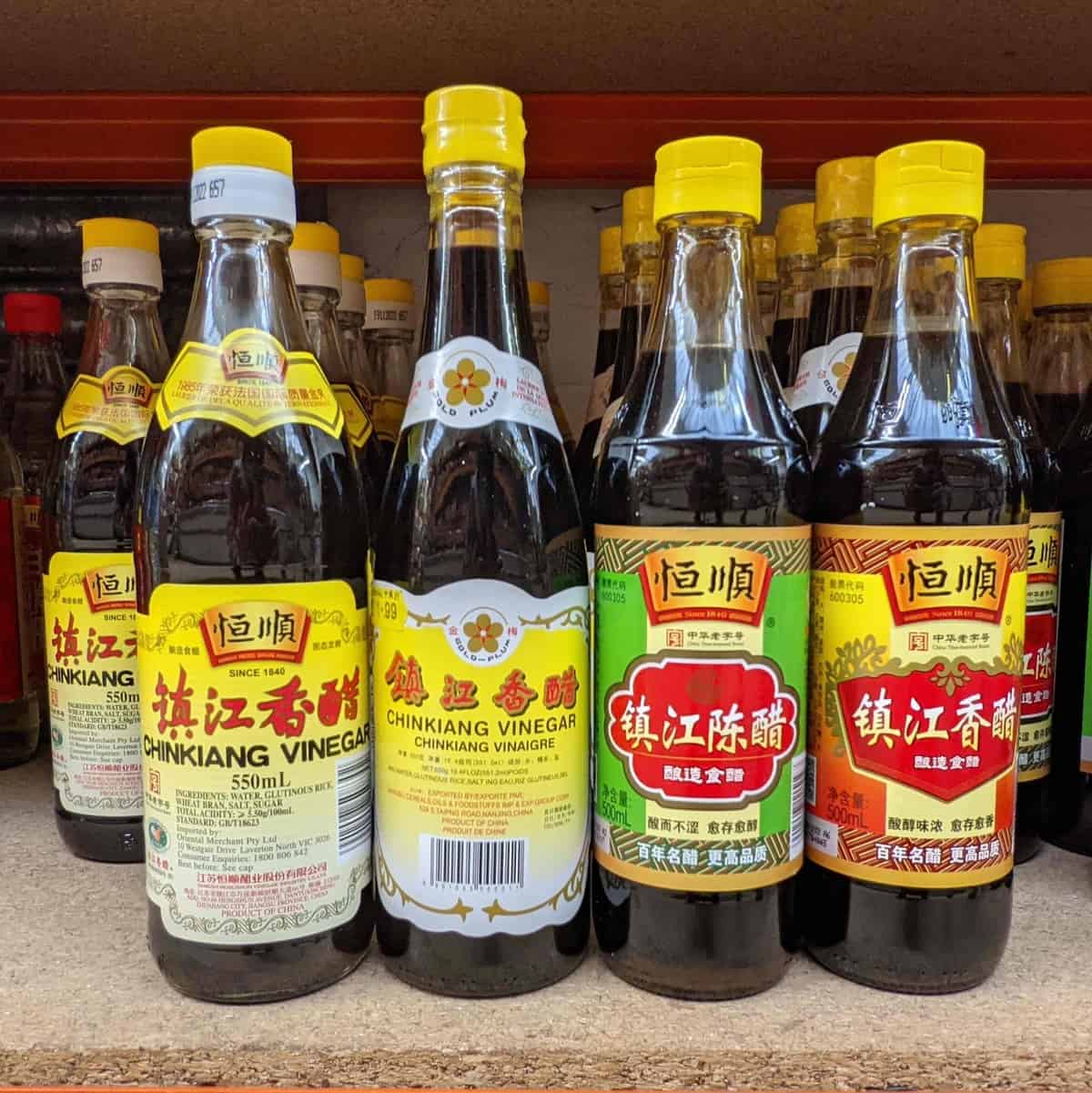 Four bottles of black rice vinegar