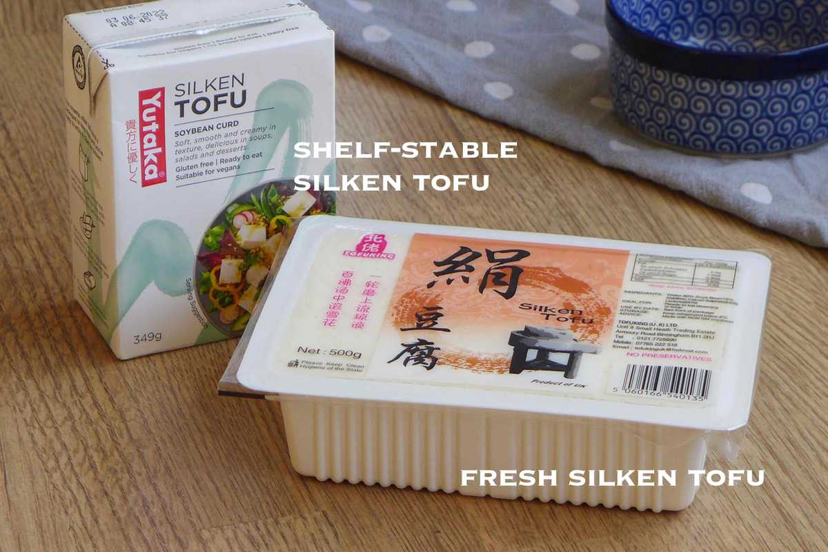 fresh silken tofu and shelf-stable silken tofu