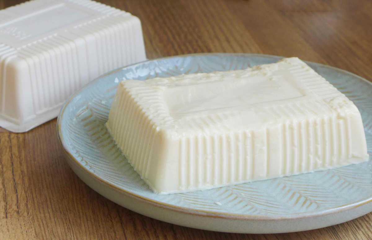 a block of fresh silken tofu