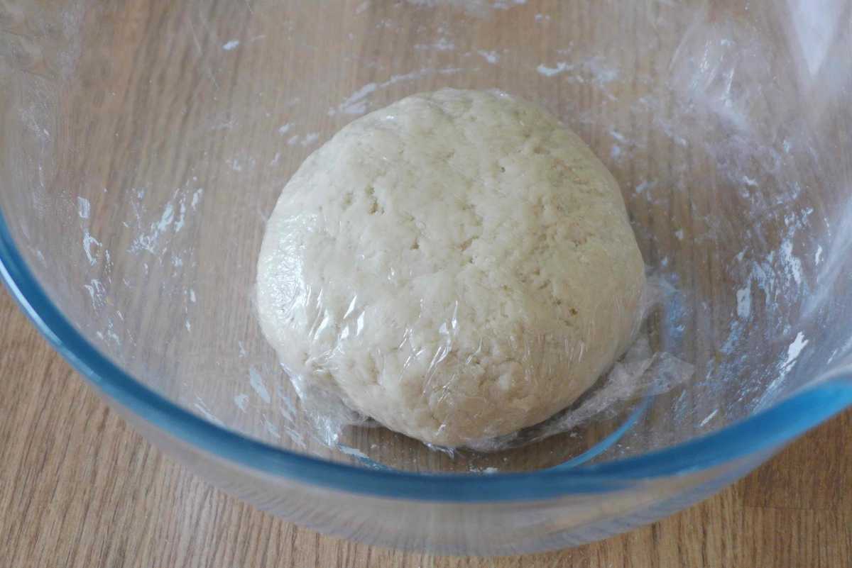 dough covered with cling film
