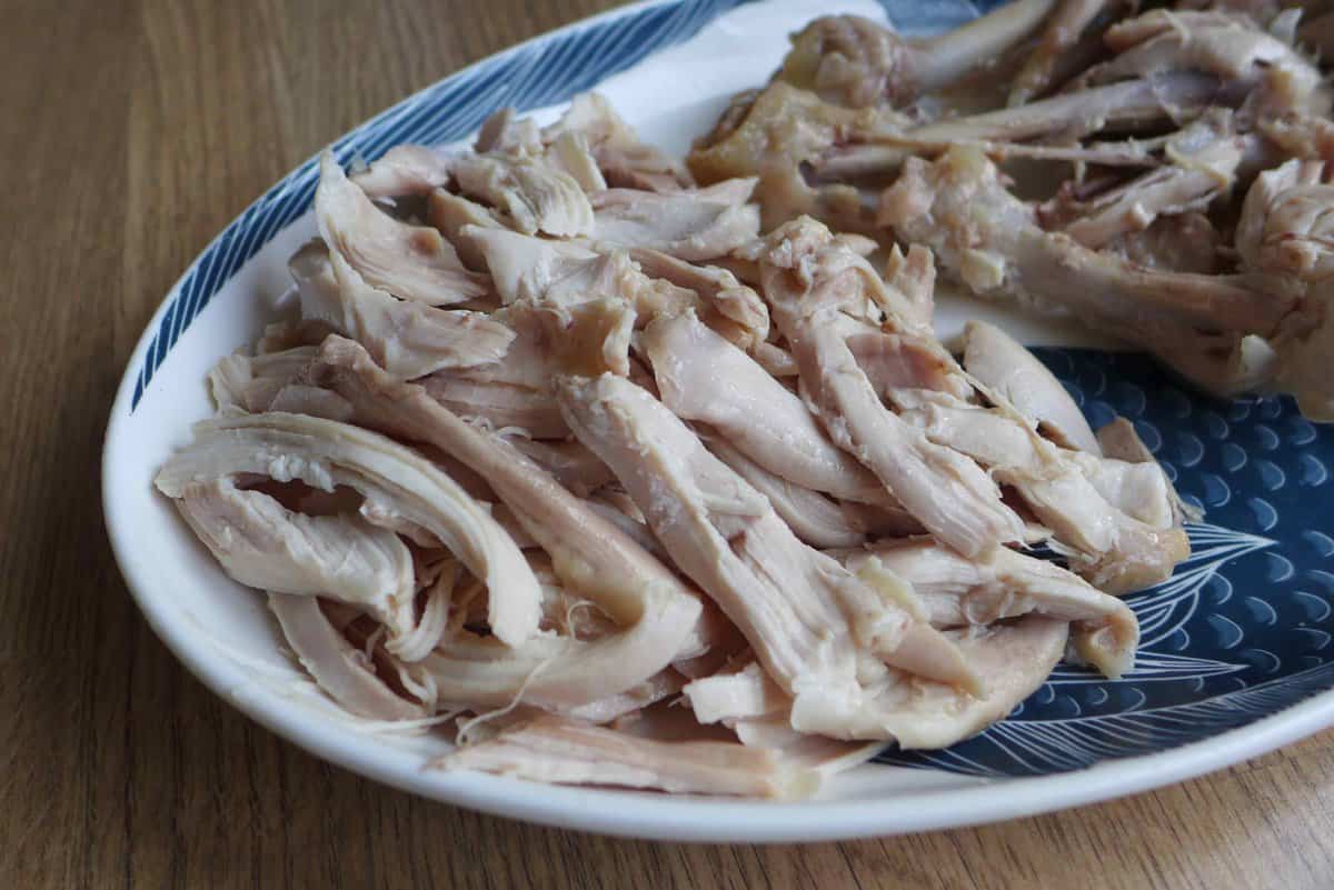 shredded cooked chicken.