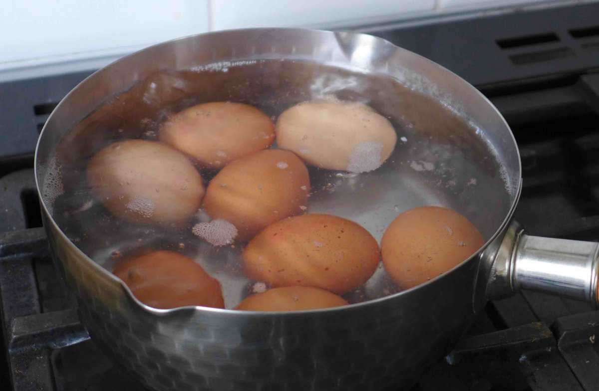 boiling eggs.