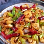 Kung Pao Shrimp in a plate.