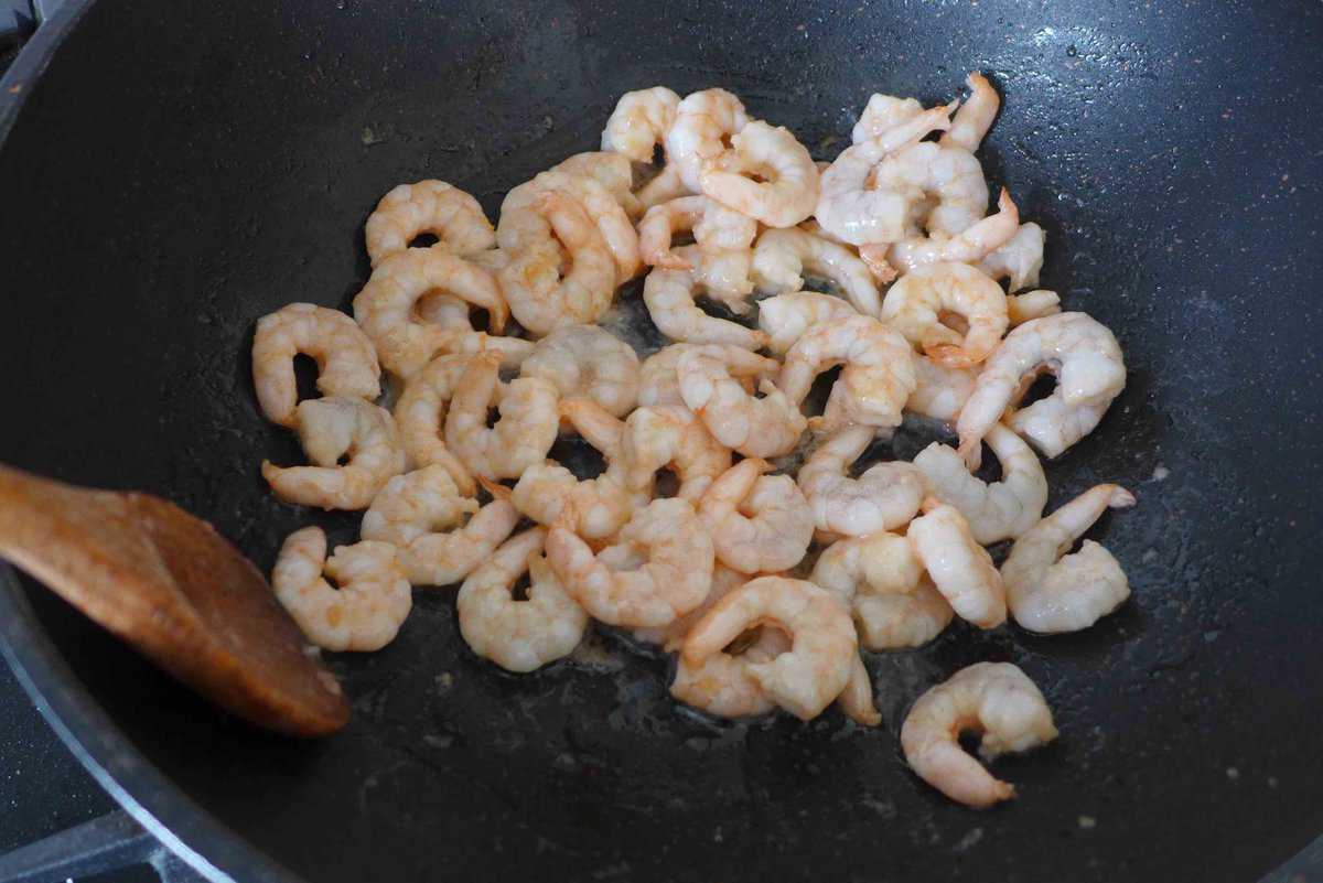 frying shrimp.