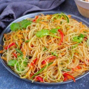 glass noodles salad with vegetables.