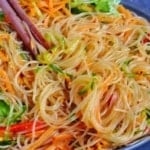 glass noodles salad with vegetables.