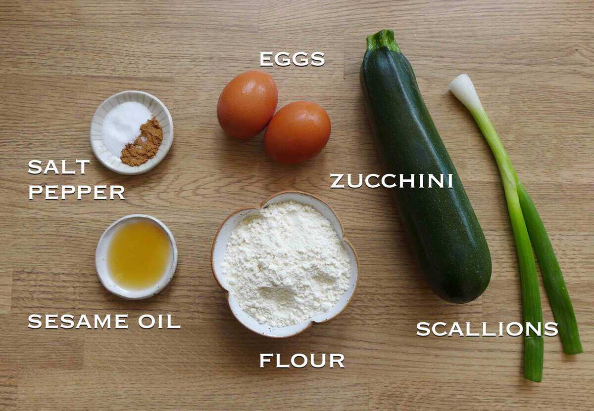 ingredients for making zucchini.