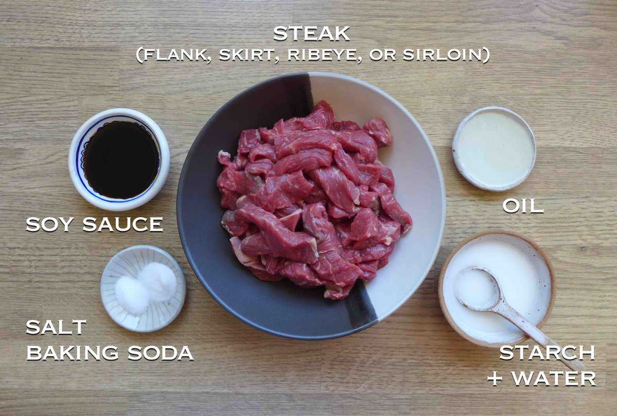 ingredients for marinating beef.
