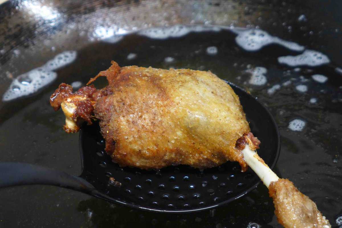 a deep-fried duck legs.
