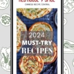 an image of scallion pancakes with overlay text that says 2024 must-try recipes.