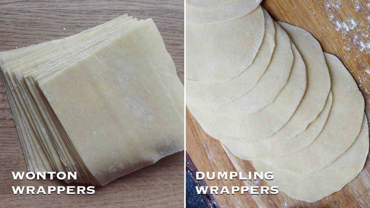 Wonton wrappers and dumpling wrappers.