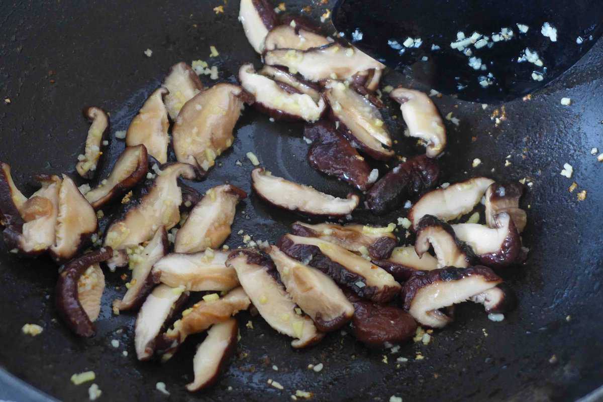 frying mushrooms.