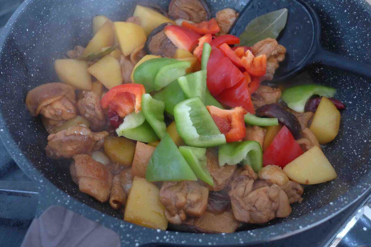 adding bell pepper
